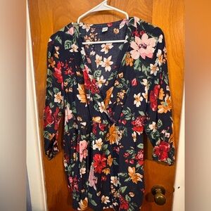 Old Navy Floral Wrap Blouse